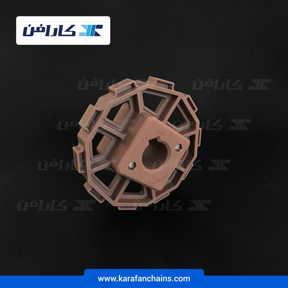 چرخ زنجیر تسمه مدولار حرکت مستقیم گام ۱.۵ اینچ ۱۰ دندانه قطر ۲۵ میلی متر یک تکه