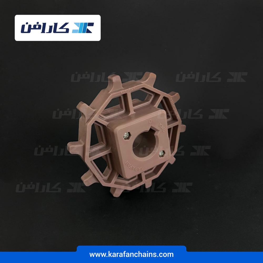چرخ زنجیر تسمه مدولار اسپیرال گام ۱.۵ اینچ ۱۰ دندانه قطر ۳۰ میلی متر یک تکه