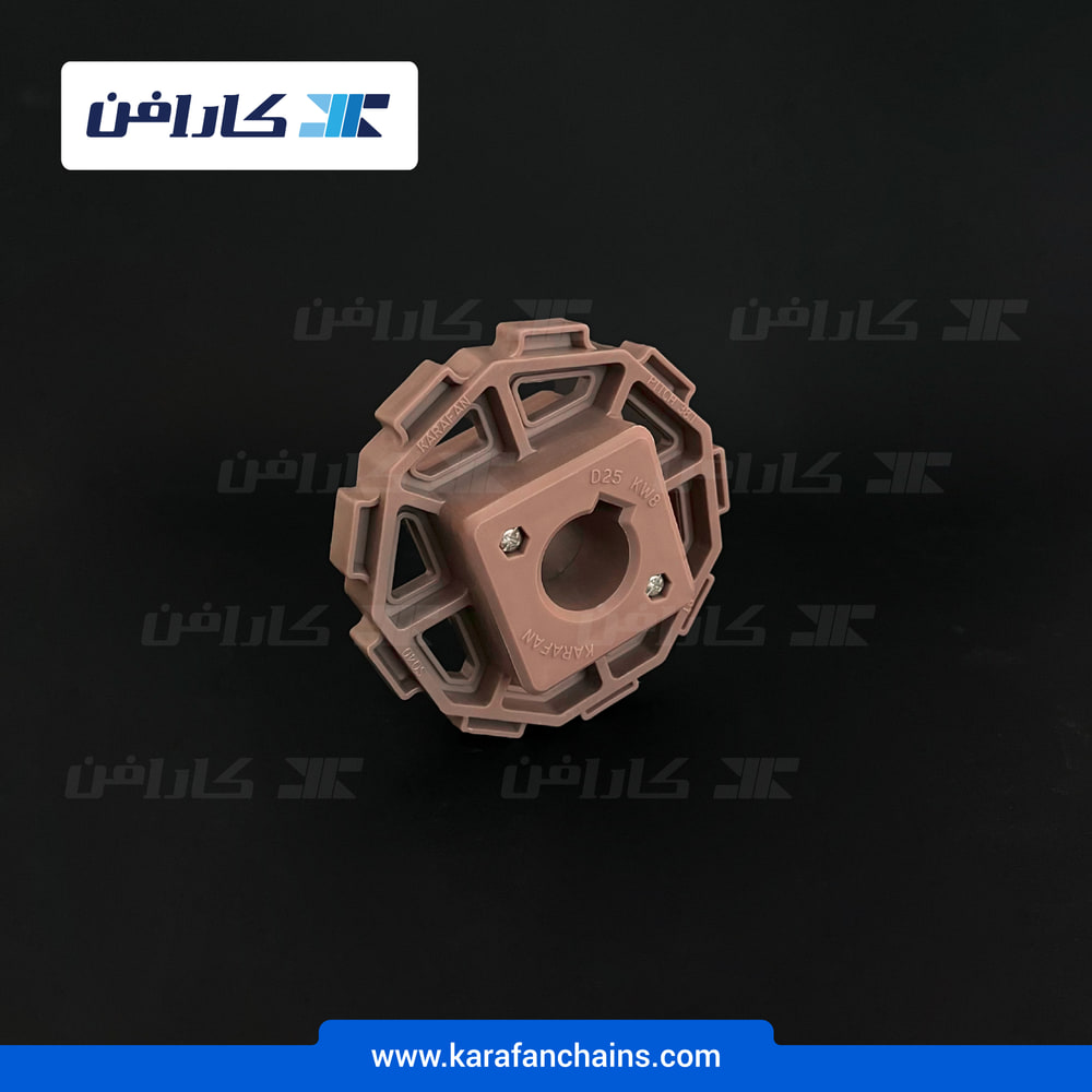 چرخ زنجیر تسمه مدولار حرکت مستقیم گام ۱.۵ اینچ ۹ دندانه قطر ۲۵ میلی متر یک تکه