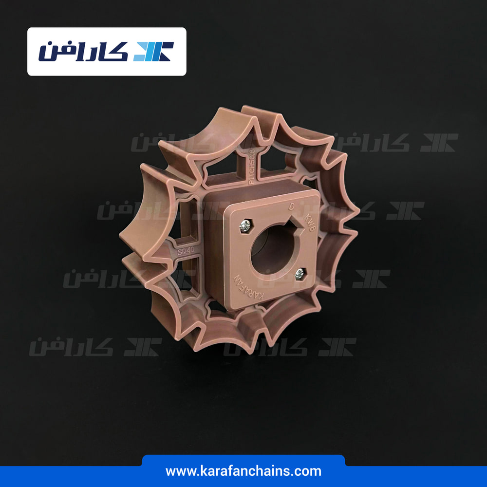 چرخ زنجیر تسمه مدولار حرکت مستقیم گام ۲ اینچ تیپ V ۸ دندانه قطر ۳۵ میلی متر یک تکه